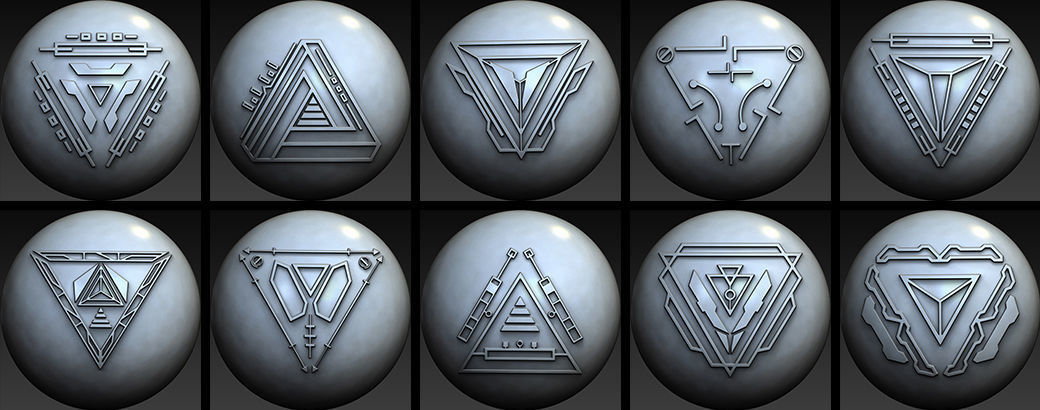 150 Sci -Fi Hologram VDM Brushes Pack for Zbrush 3D model_16