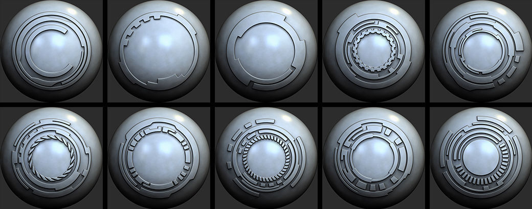 150 Sci -Fi Hologram VDM Brushes Pack for Zbrush 3D model_11