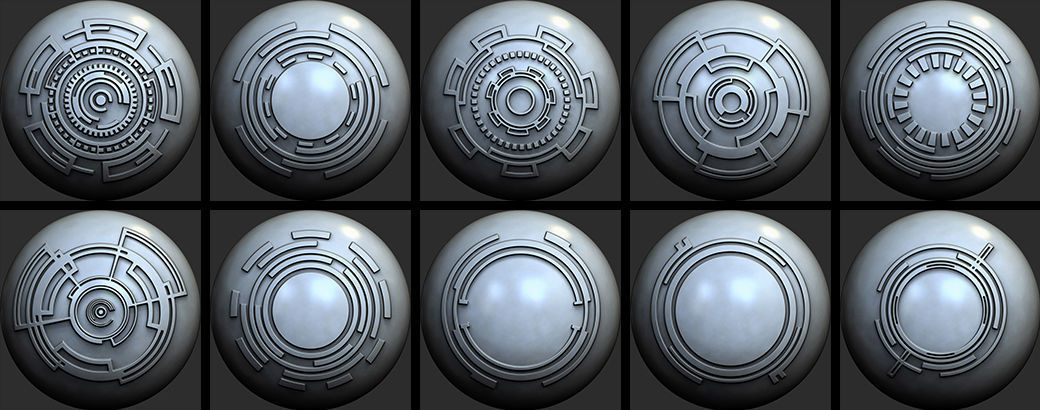 150 Sci -Fi Hologram VDM Brushes Pack for Zbrush 3D model_4