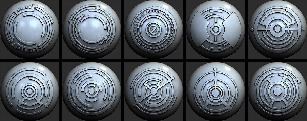 150 Sci -Fi Hologram VDM Brushes Pack for Zbrush 3D model_7