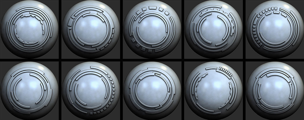 150 Sci -Fi Hologram VDM Brushes Pack for Zbrush 3D model_6