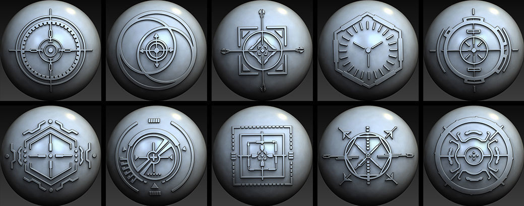 150 Sci -Fi Hologram VDM Brushes Pack for Zbrush 3D model_14