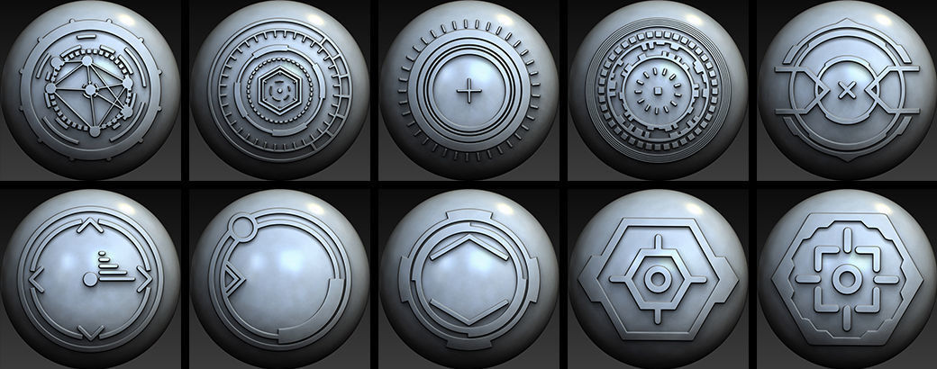 150 Sci -Fi Hologram VDM Brushes Pack for Zbrush 3D model_18