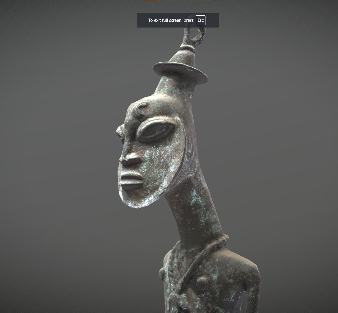 Seated Edan Ogboni Osugbo male figure Low-poly 3D model_8