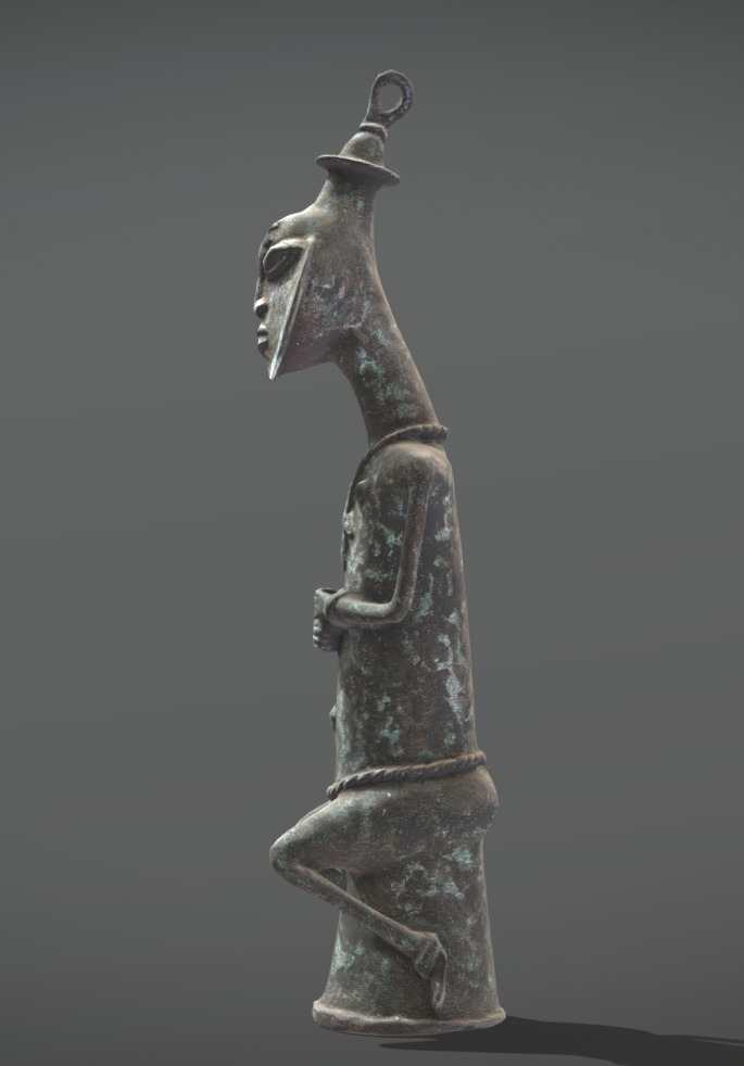 Seated Edan Ogboni Osugbo male figure Low-poly 3D model_3