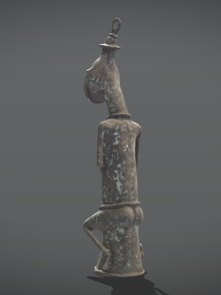 Seated Edan Ogboni Osugbo male figure Low-poly 3D model_4