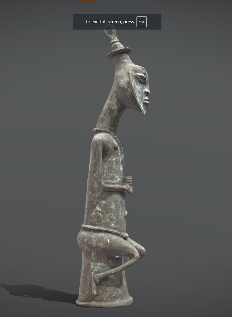 Seated Edan Ogboni Osugbo male figure Low-poly 3D model_6