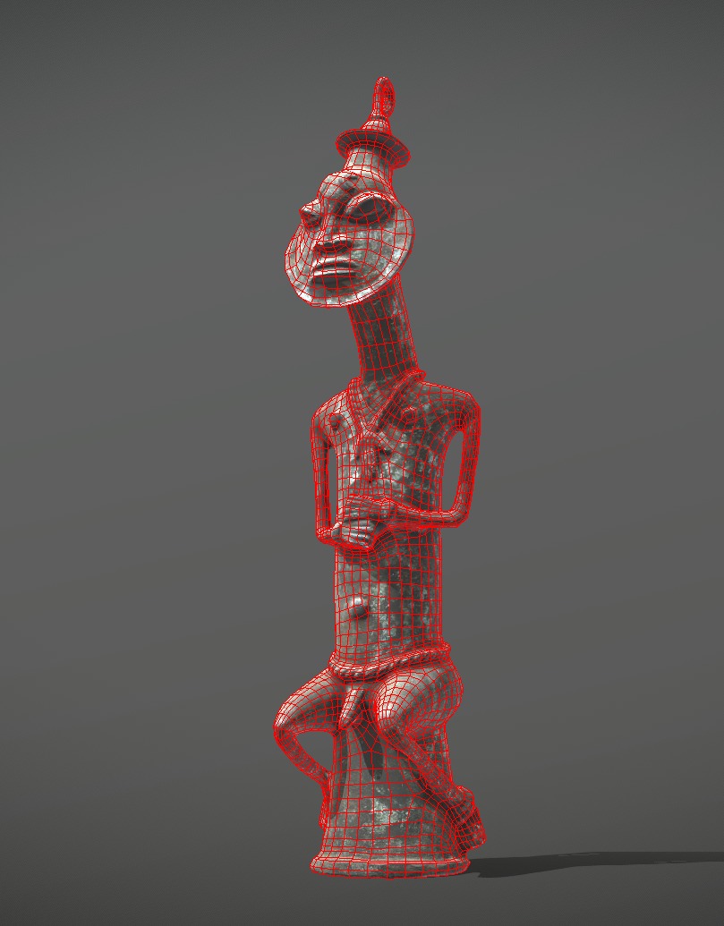 Seated Edan Ogboni Osugbo male figure Low-poly 3D model_9