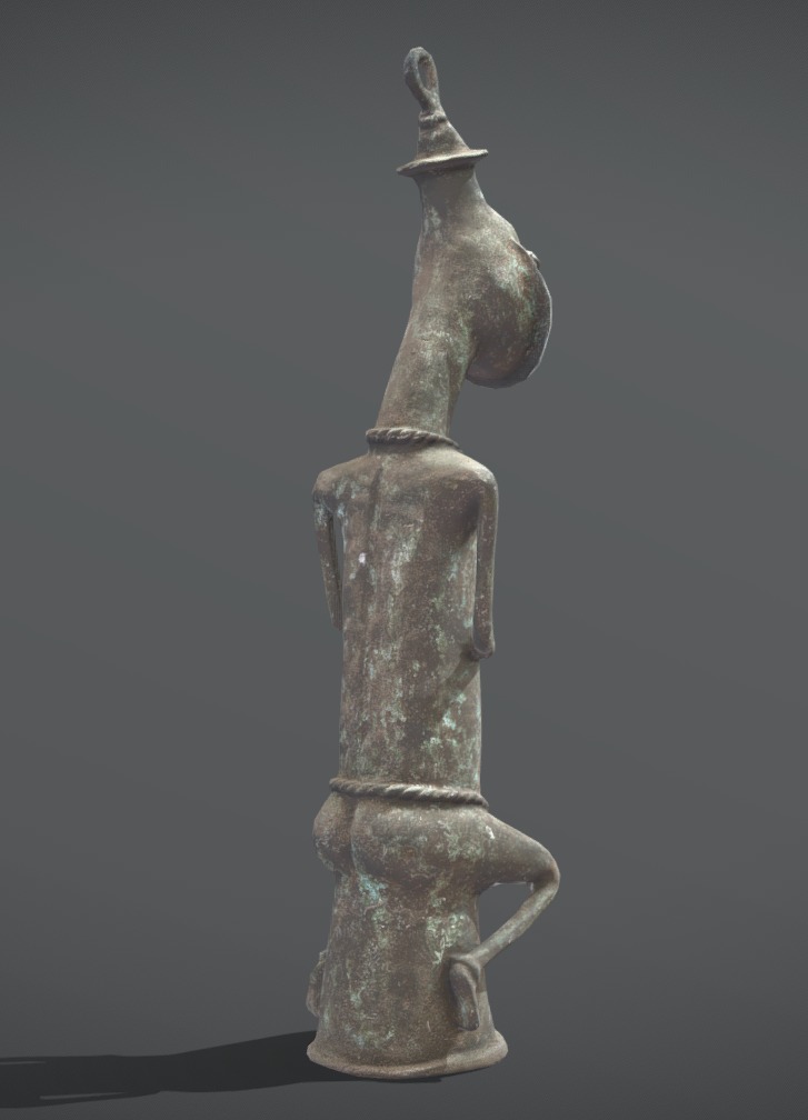 Seated Edan Ogboni Osugbo male figure Low-poly 3D model_5