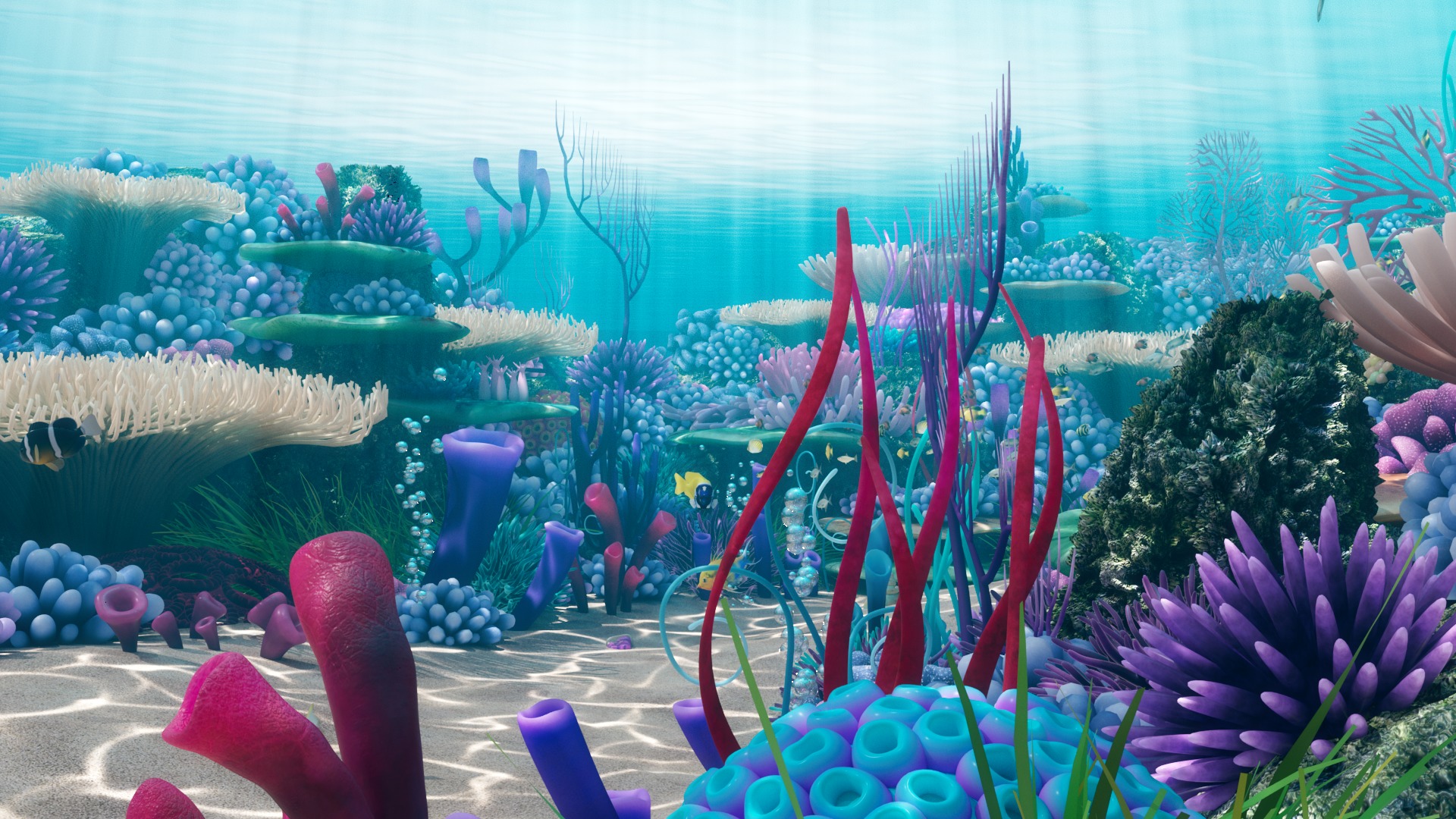 Cartoon Underwater Scene 3D model_3