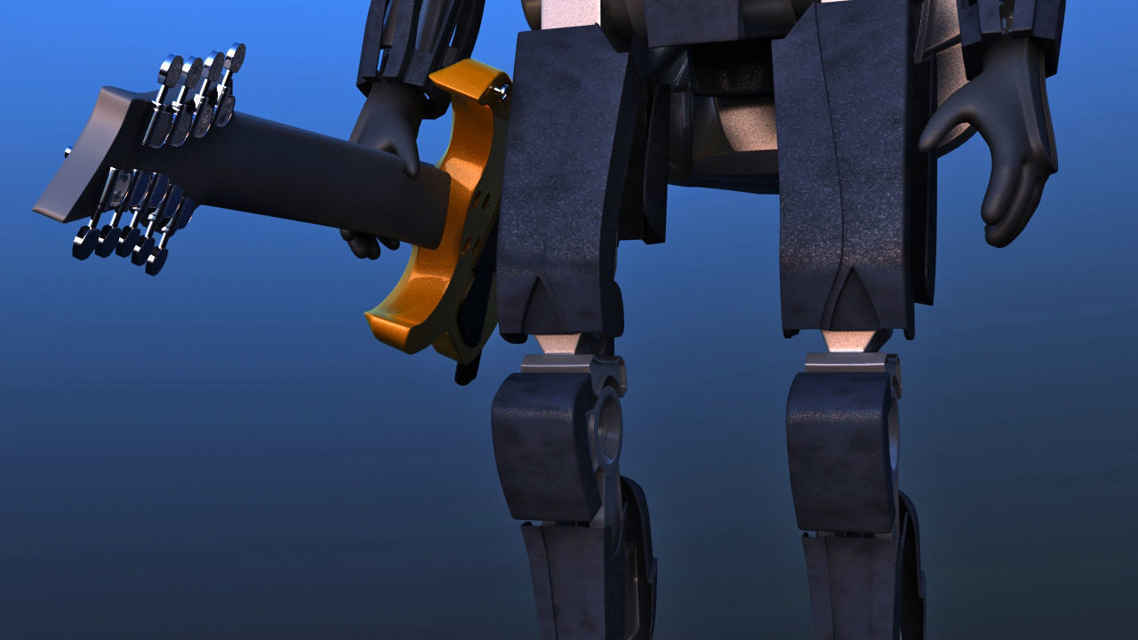 Futuristic Guitar Player Robot 3D model_18