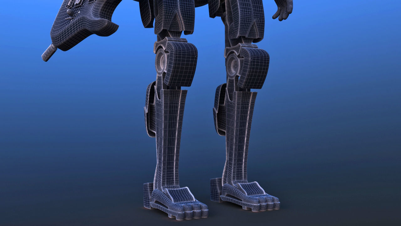 Futuristic Guitar Player Robot 3D model_39