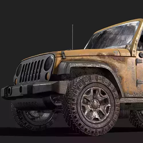 Jeep Wrangler yellow  game ready model