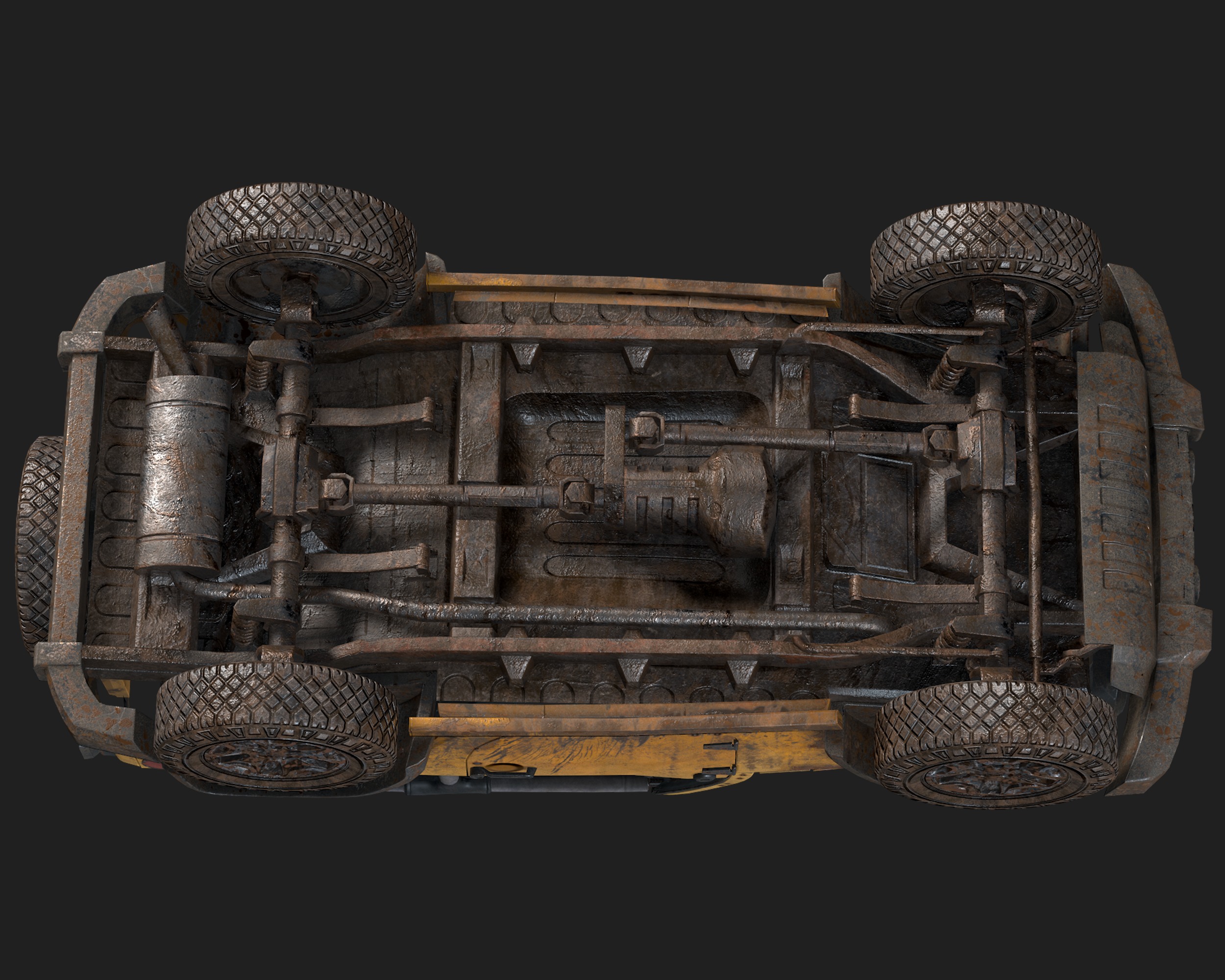 Jeep Wrangler yellow  game ready model Low-poly 3D model_22