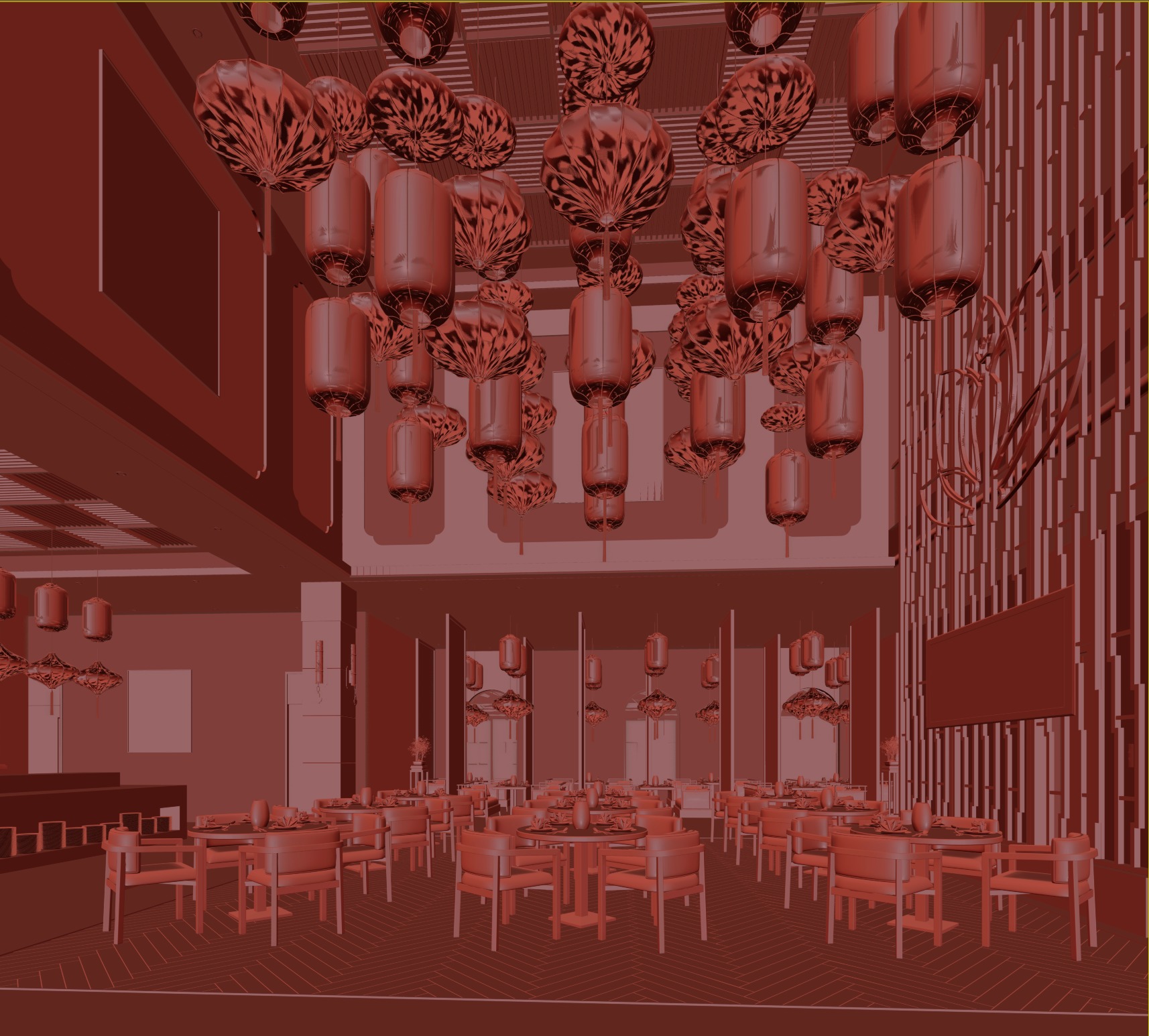 restaurant interior scenes 3D model_4