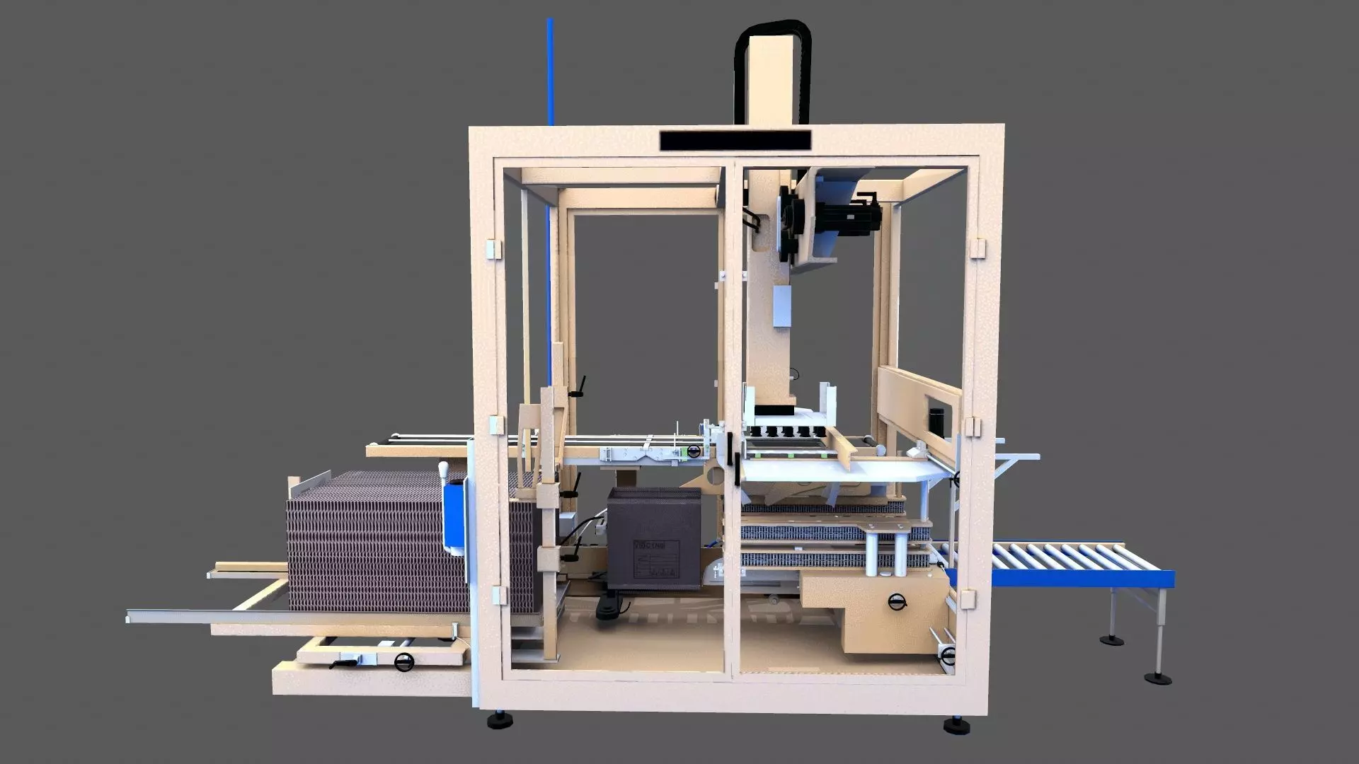 Case Packer Machine Low-poly 3D model_0