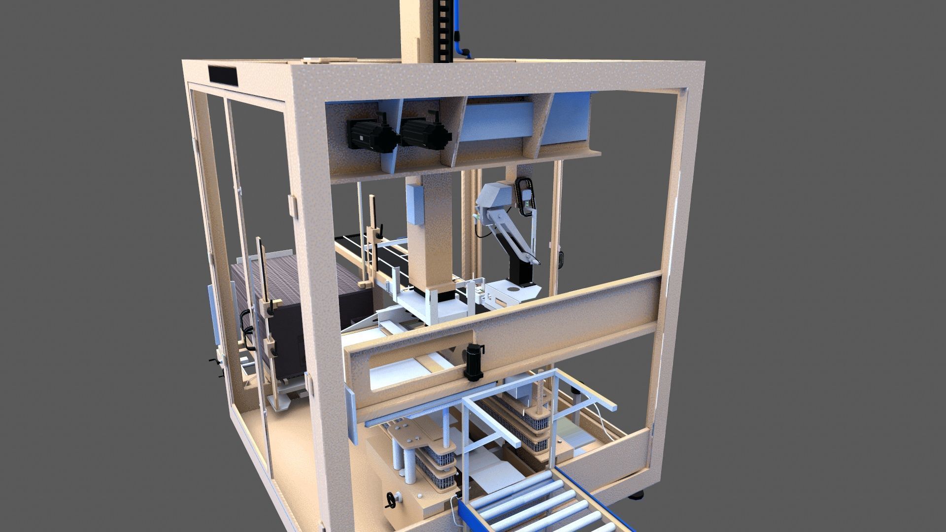 Case Packer Machine Low-poly 3D model_9