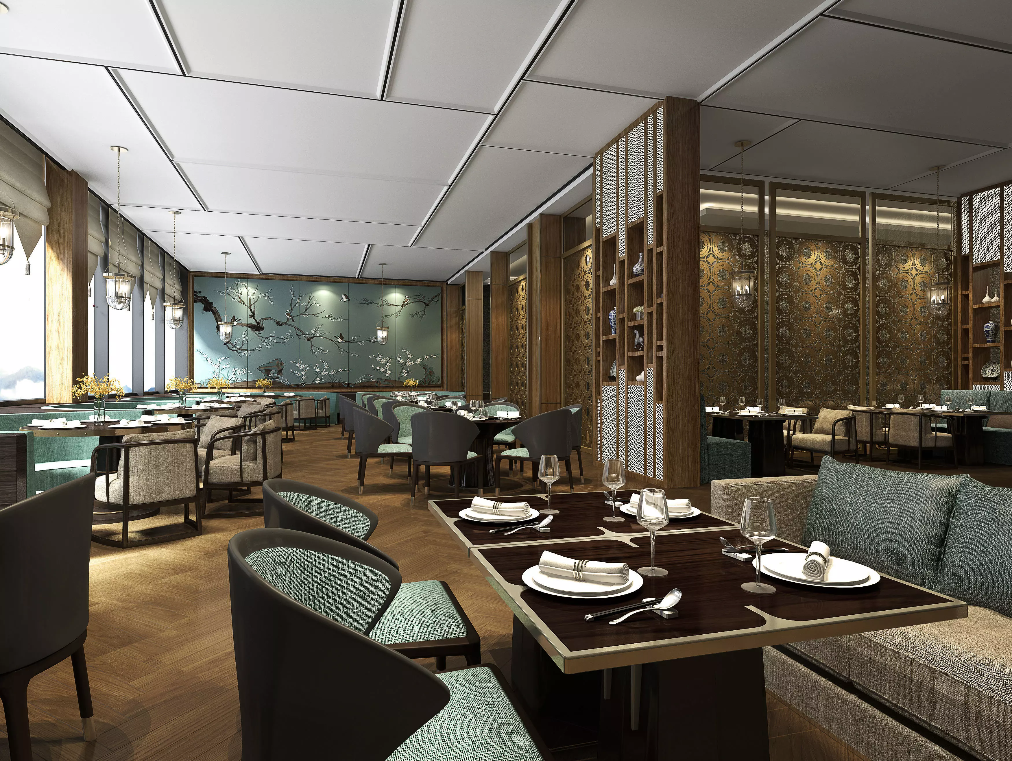 restaurant interior scenes 3D model_0