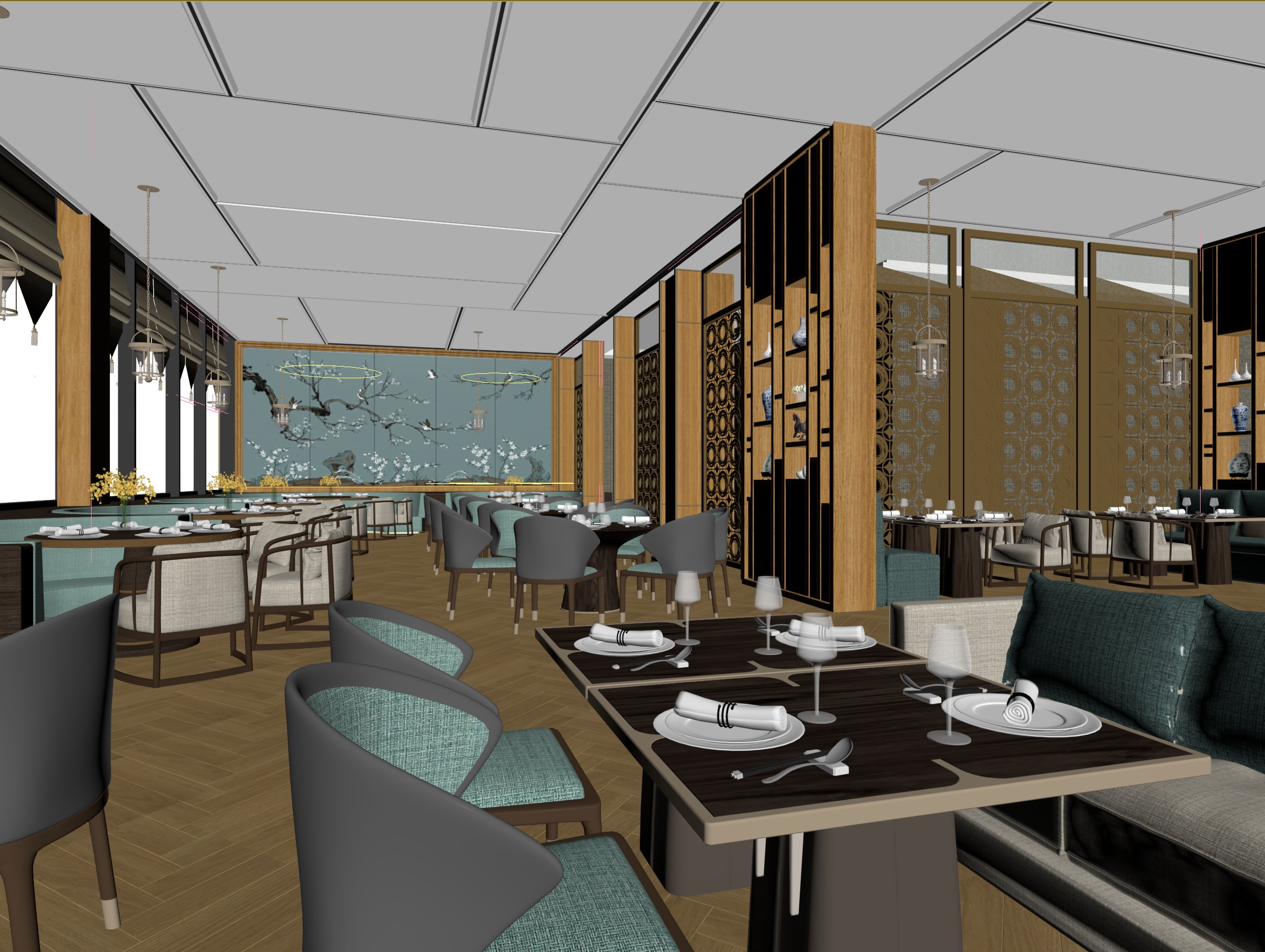 restaurant interior scenes 3D model_1