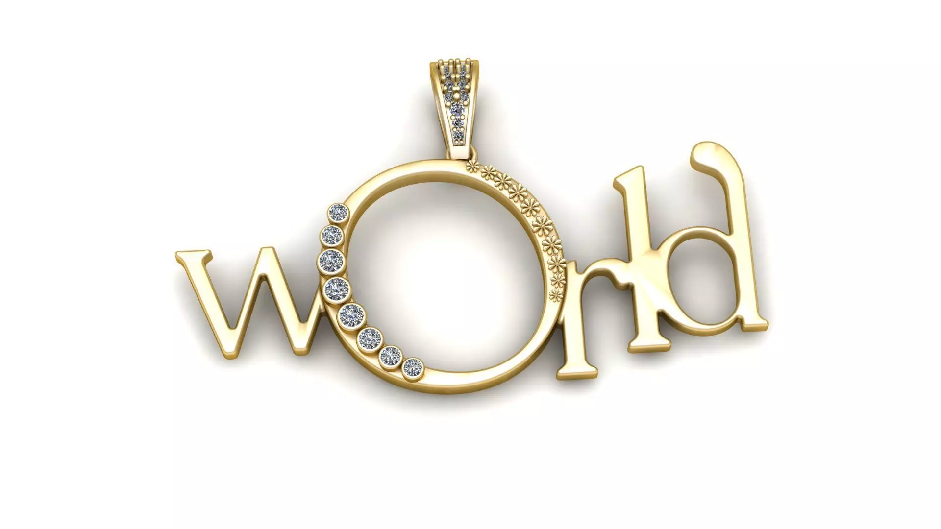 WOULD ALPHABET PENDANT 3D PRINRINT MODEL 3D print model