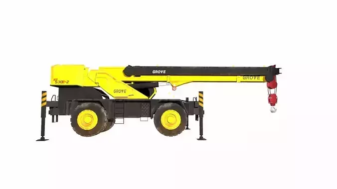 Rough Terrain Crane Low-poly 3D model