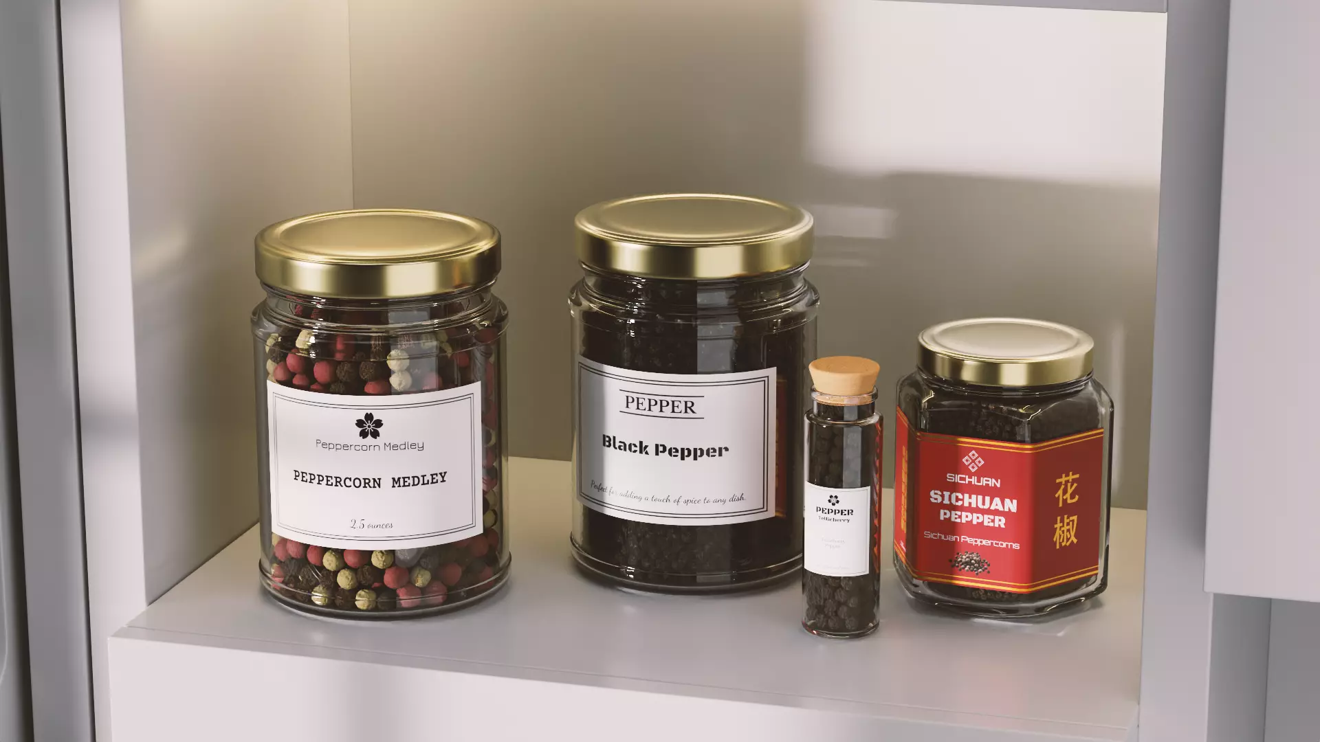 Pepper Jar set 3D Model Collection_0