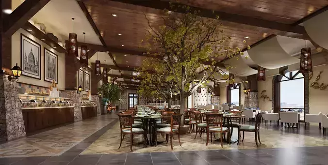restaurant interior scenes 3D model
