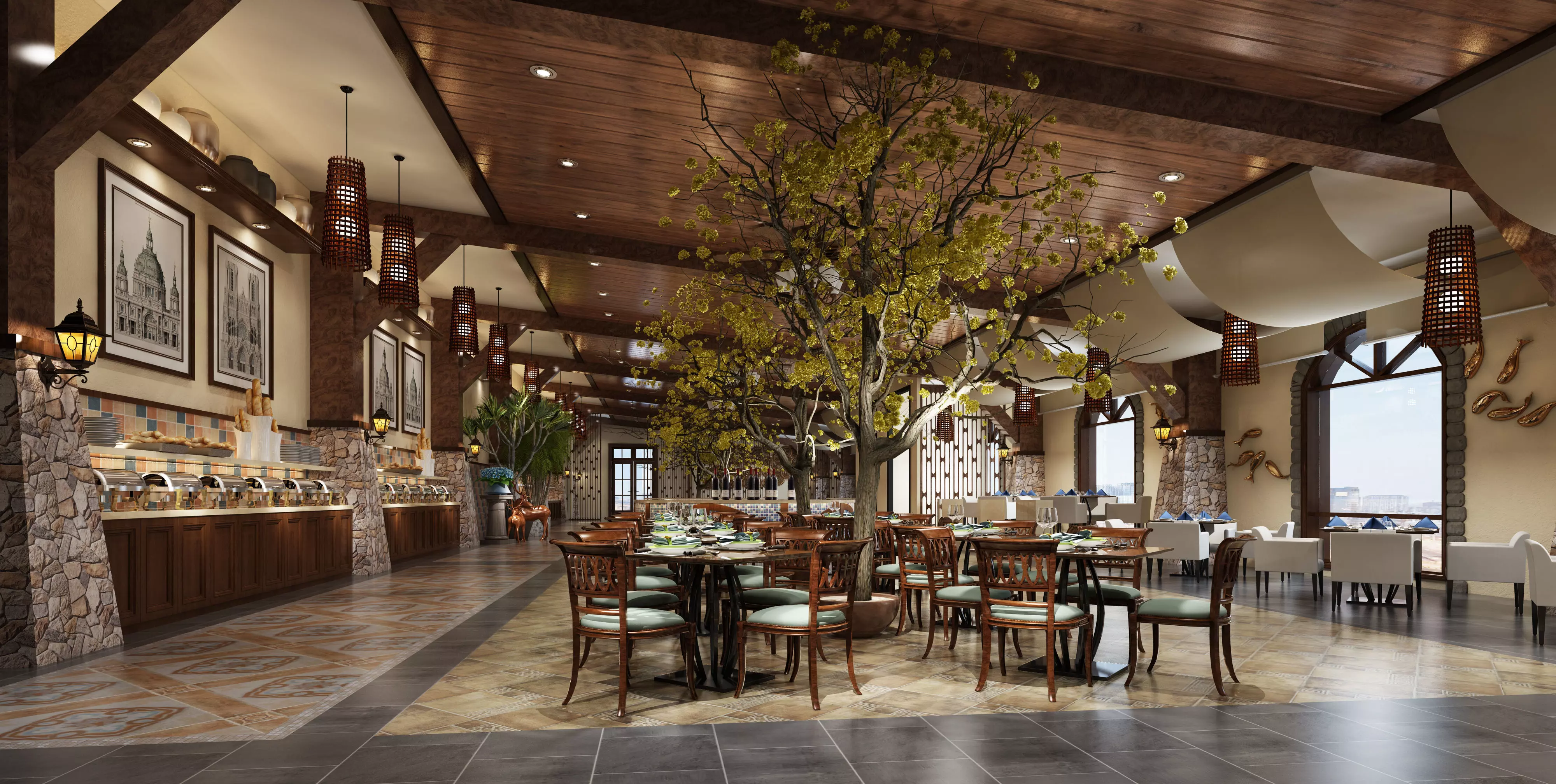 restaurant interior scenes 3D model