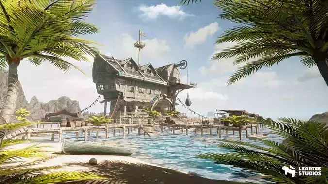 Pirate Tavern Environment Low-poly 3D model