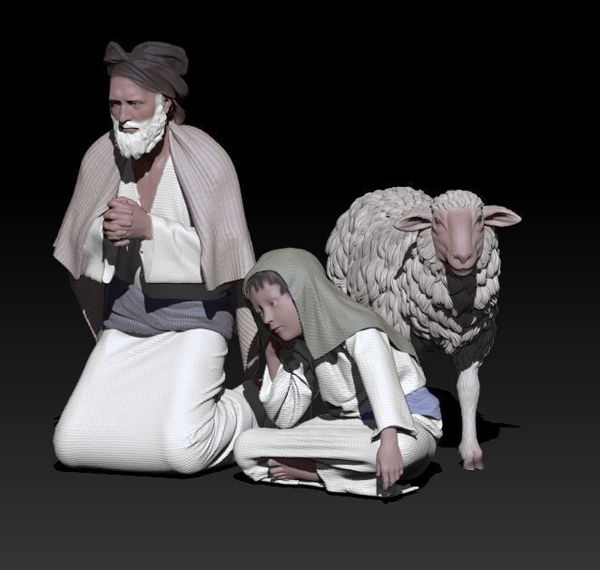 adorating shepherds 3D print model_1