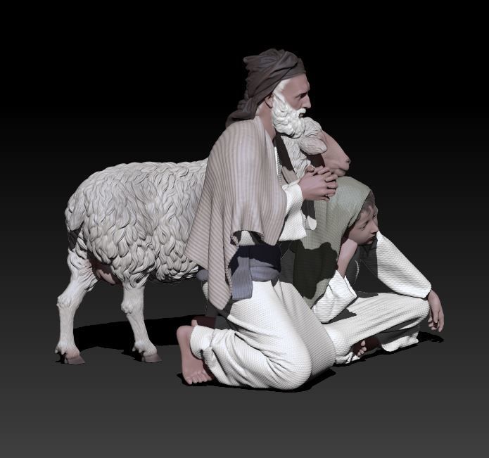 adorating shepherds 3D print model_2
