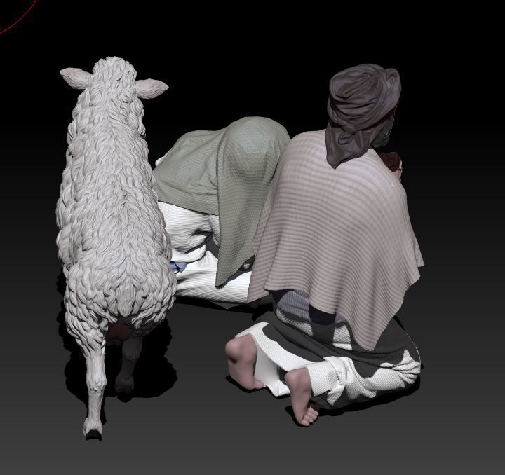 adorating shepherds 3D print model_3