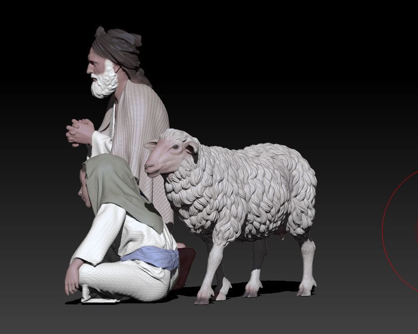 adorating shepherds 3D print model_4
