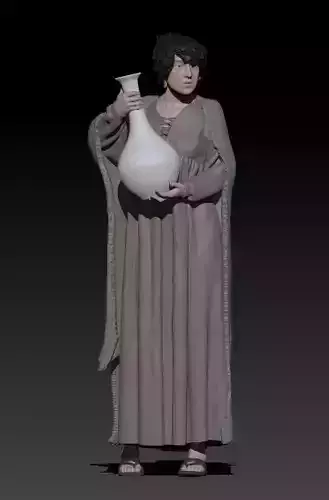 girl with water 3D print model girl with water 3D print model