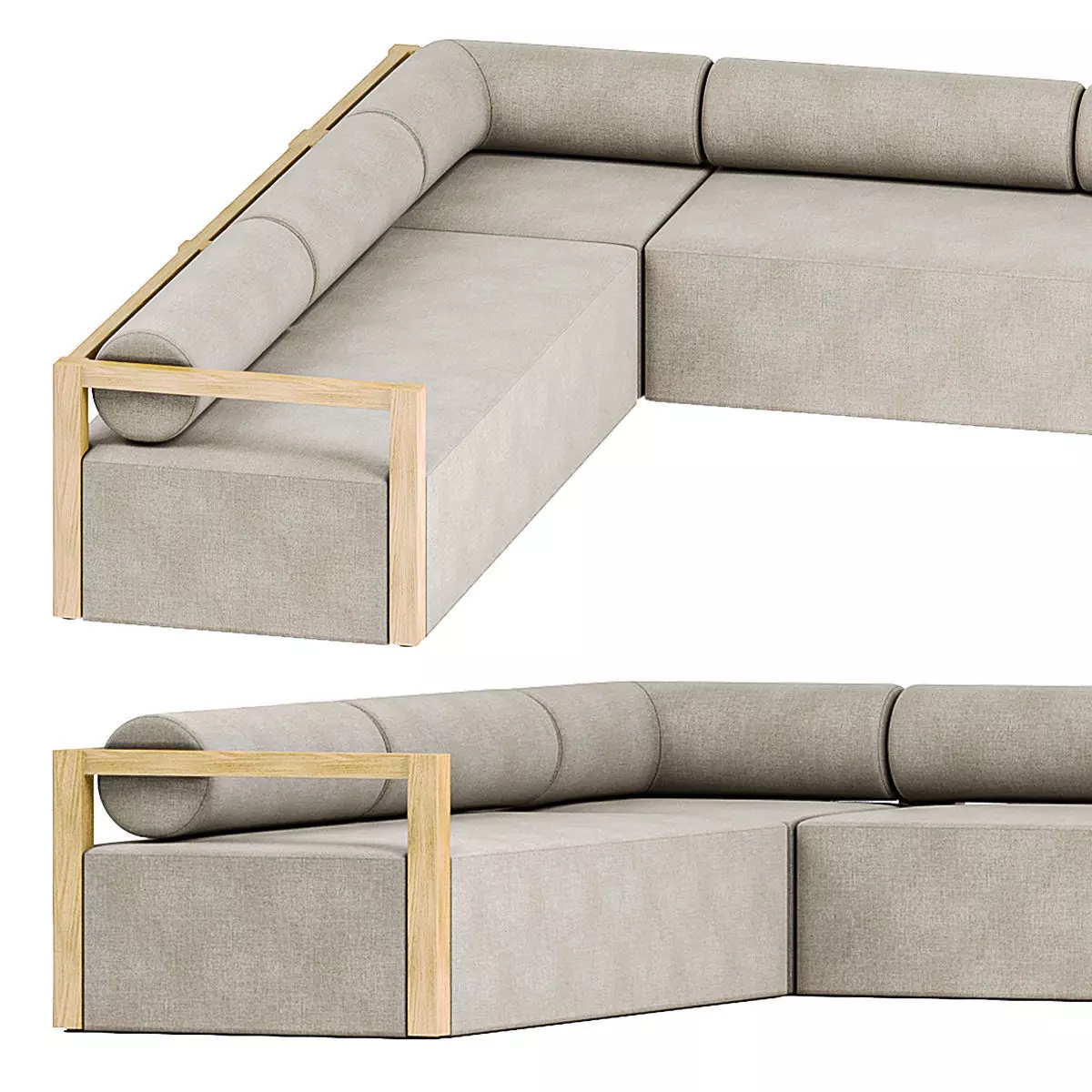 Laskin Outdoor 3Pc Sectional 3D model