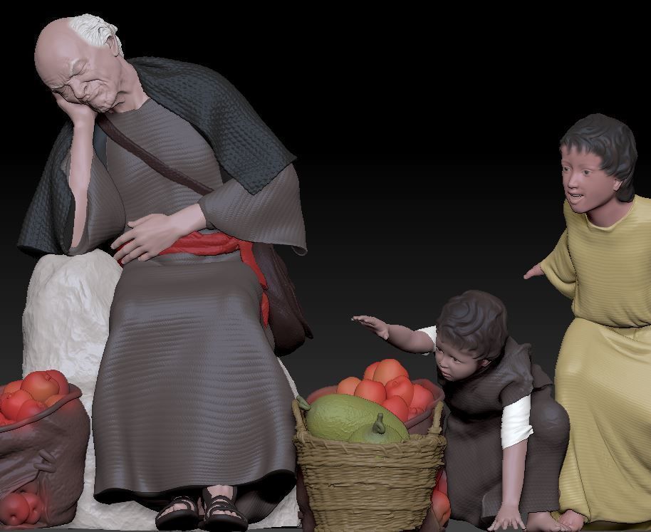 sleeping man and thieves 3D print model_5