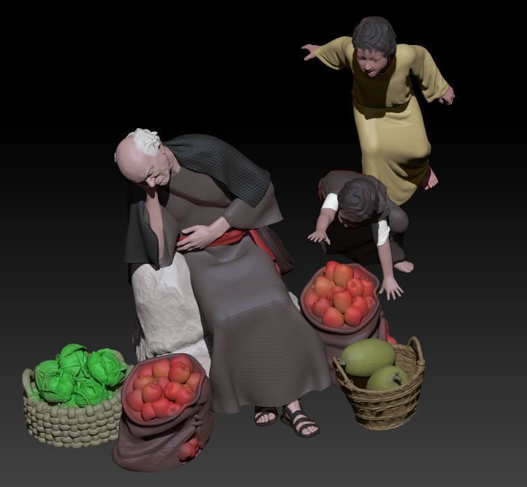 sleeping man and thieves 3D print model_2