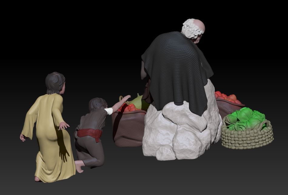 sleeping man and thieves 3D print model_4