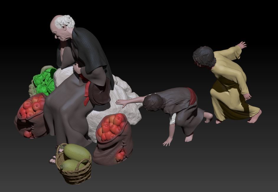 sleeping man and thieves 3D print model_3