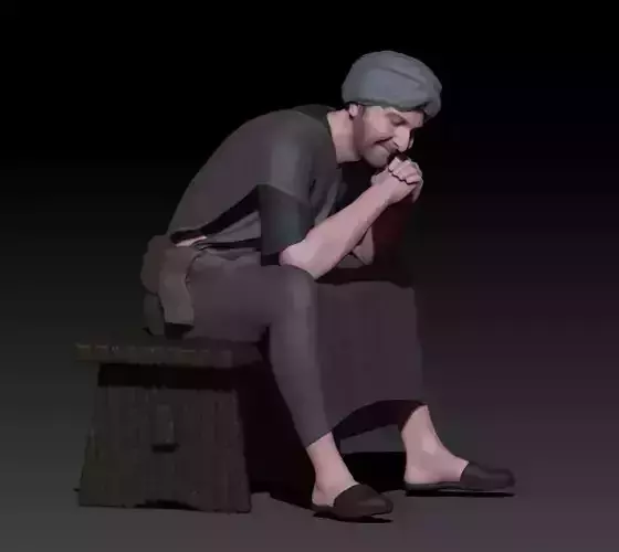 sitting man 3D print model sitting man 3D print model