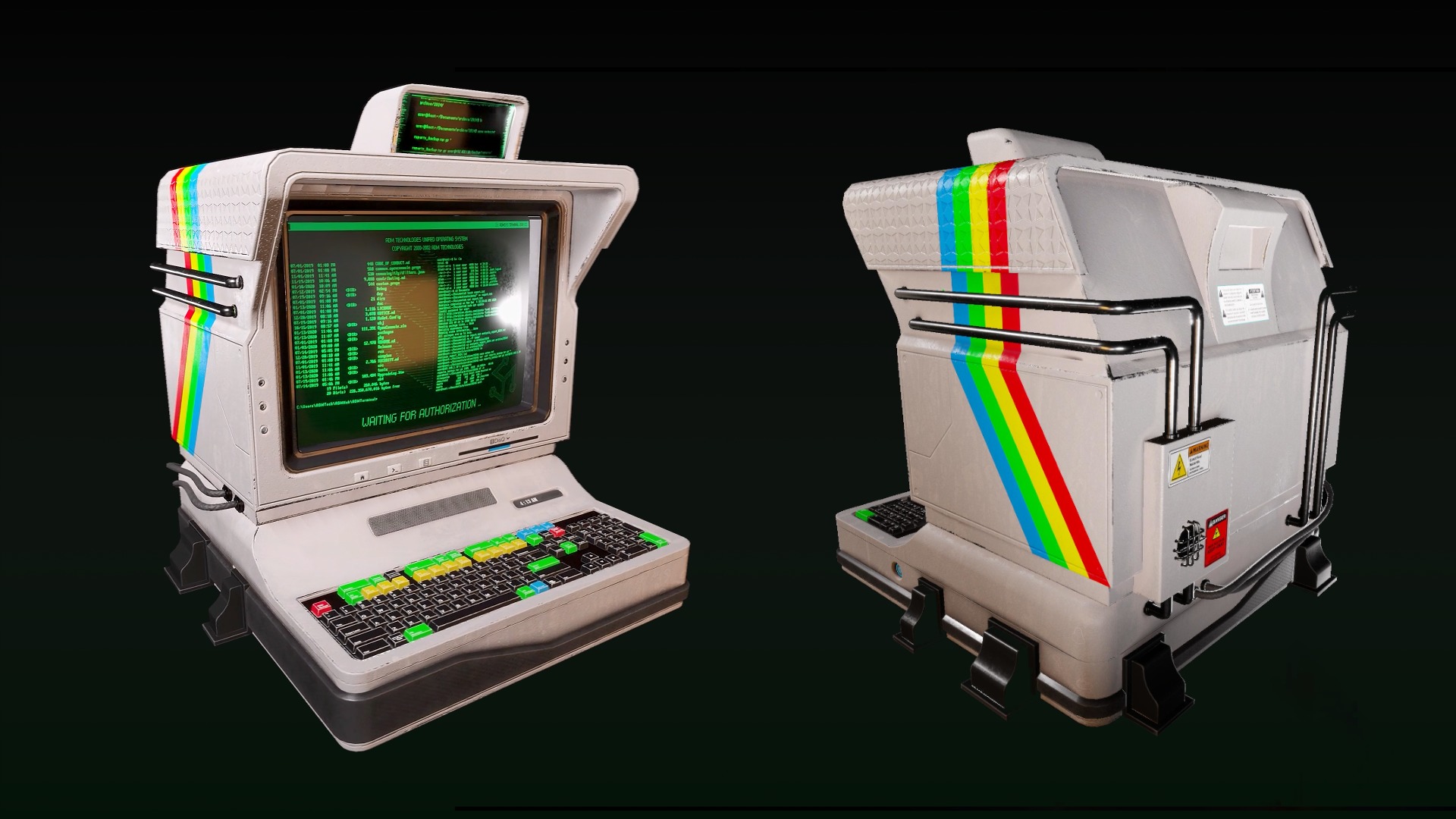 Computer Terminal PBR Low-poly 3D model_18