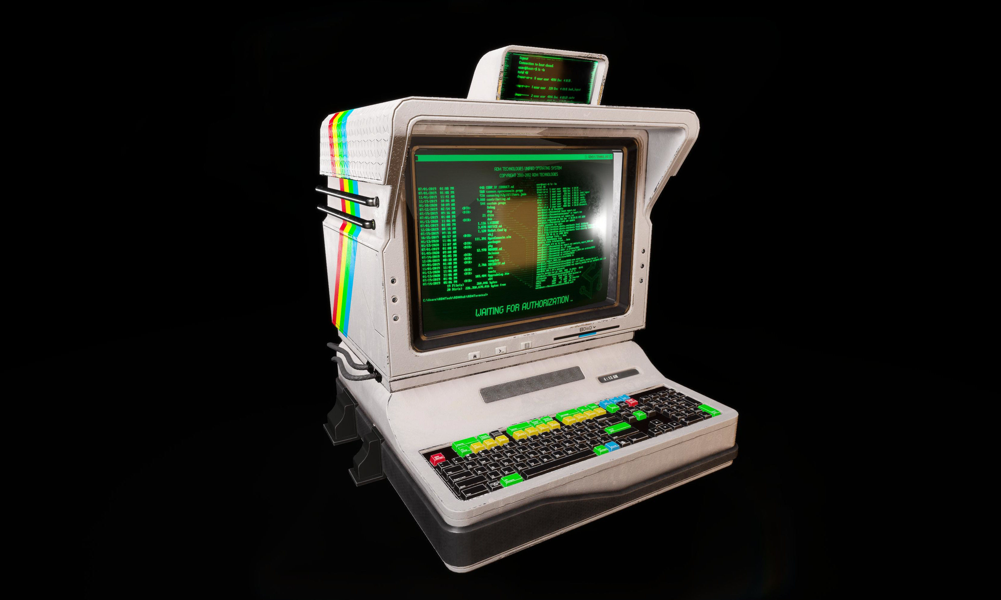 Computer Terminal PBR Low-poly 3D model_5