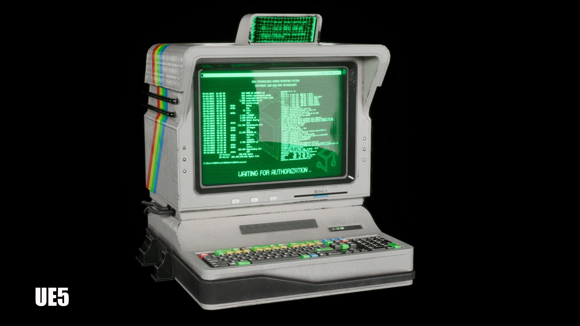 Computer Terminal PBR Low-poly 3D model_16