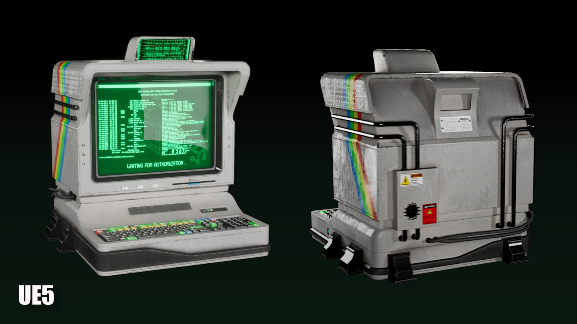 Computer Terminal PBR Low-poly 3D model_17
