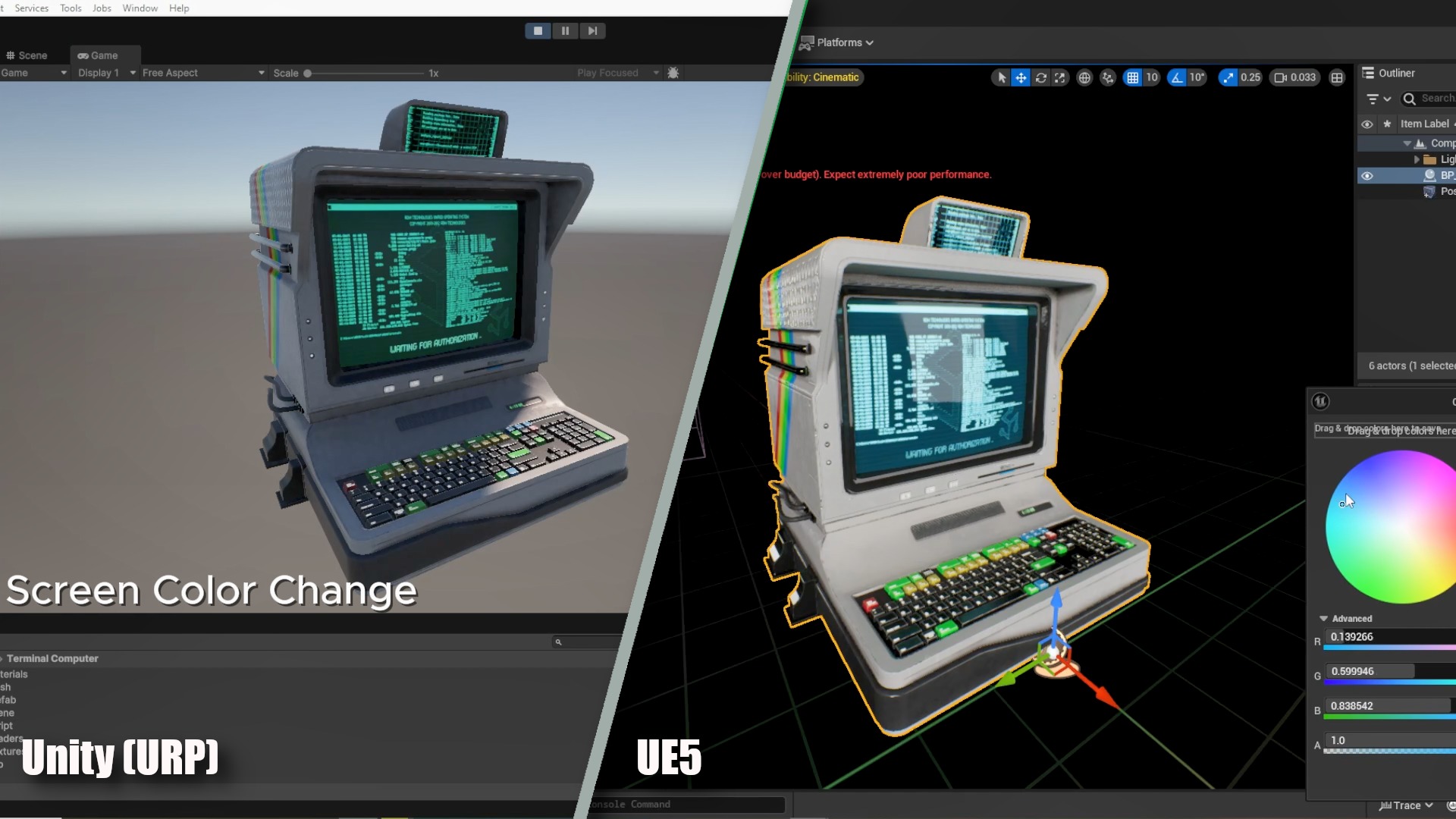 Computer Terminal PBR Low-poly 3D model_12