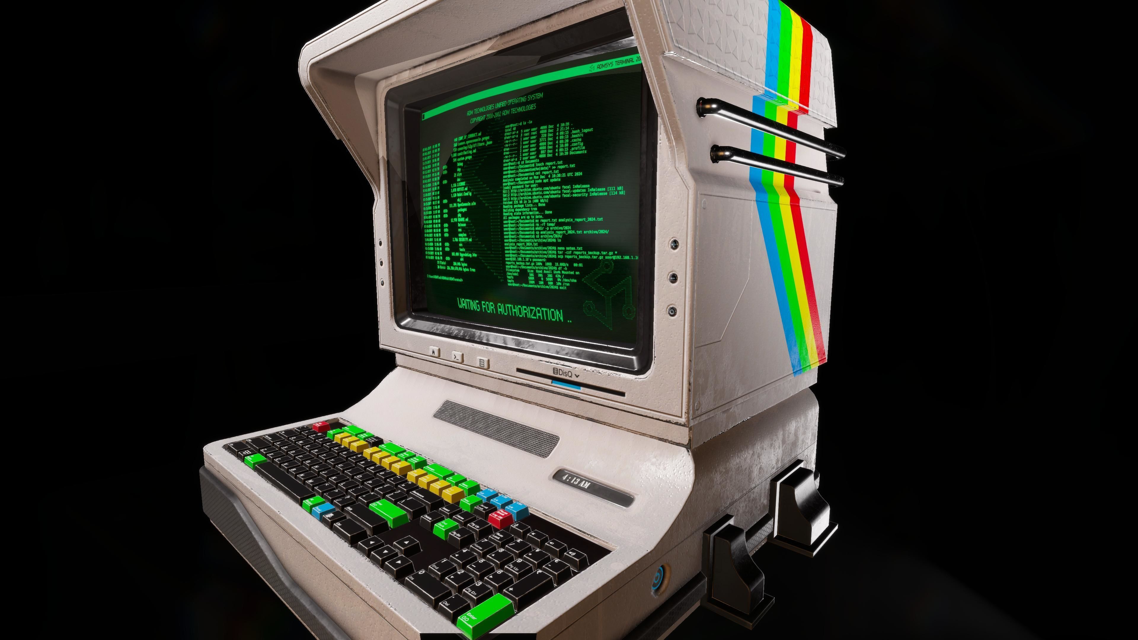 Computer Terminal PBR Low-poly 3D model_6
