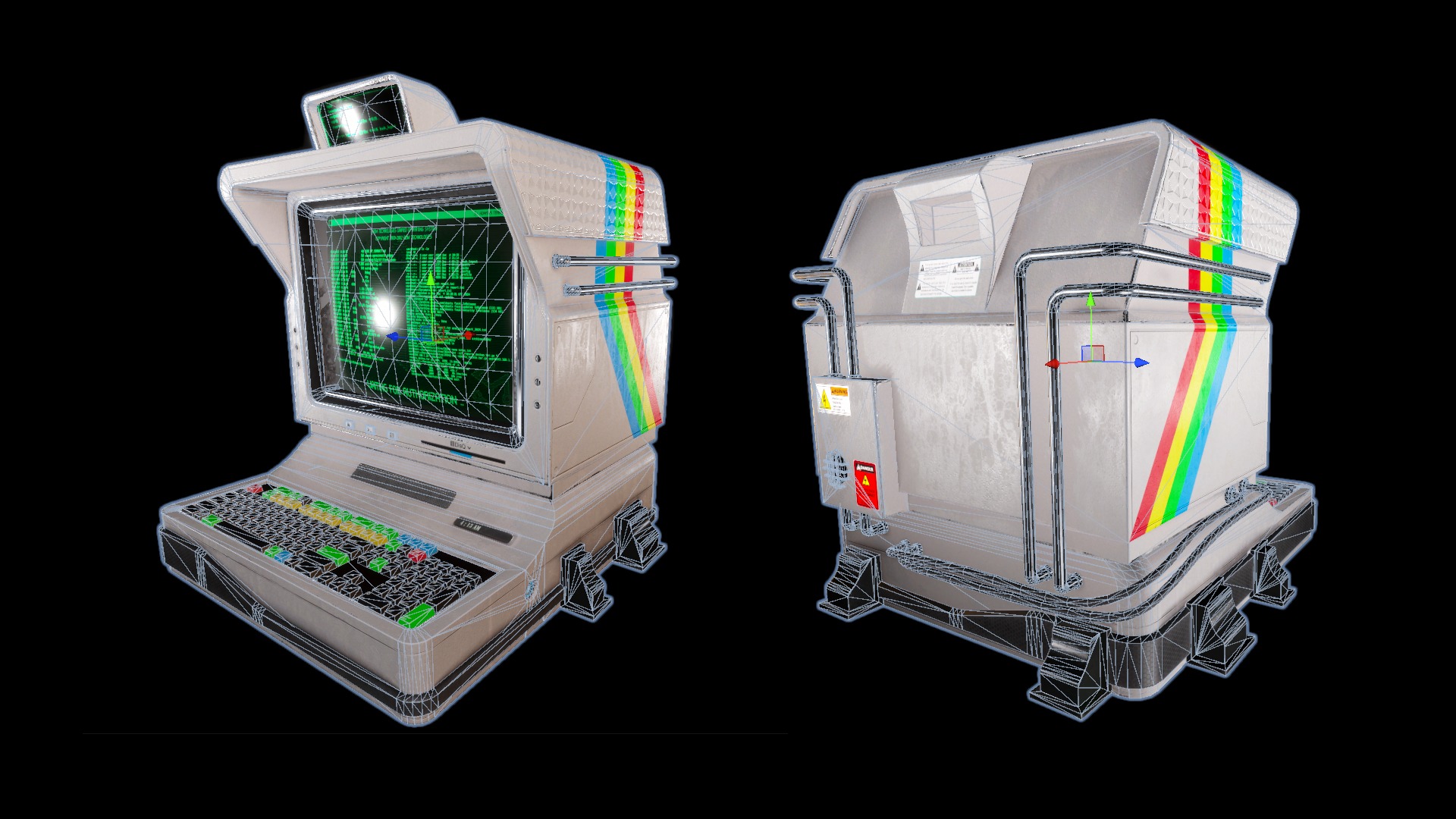 Computer Terminal PBR Low-poly 3D model_19