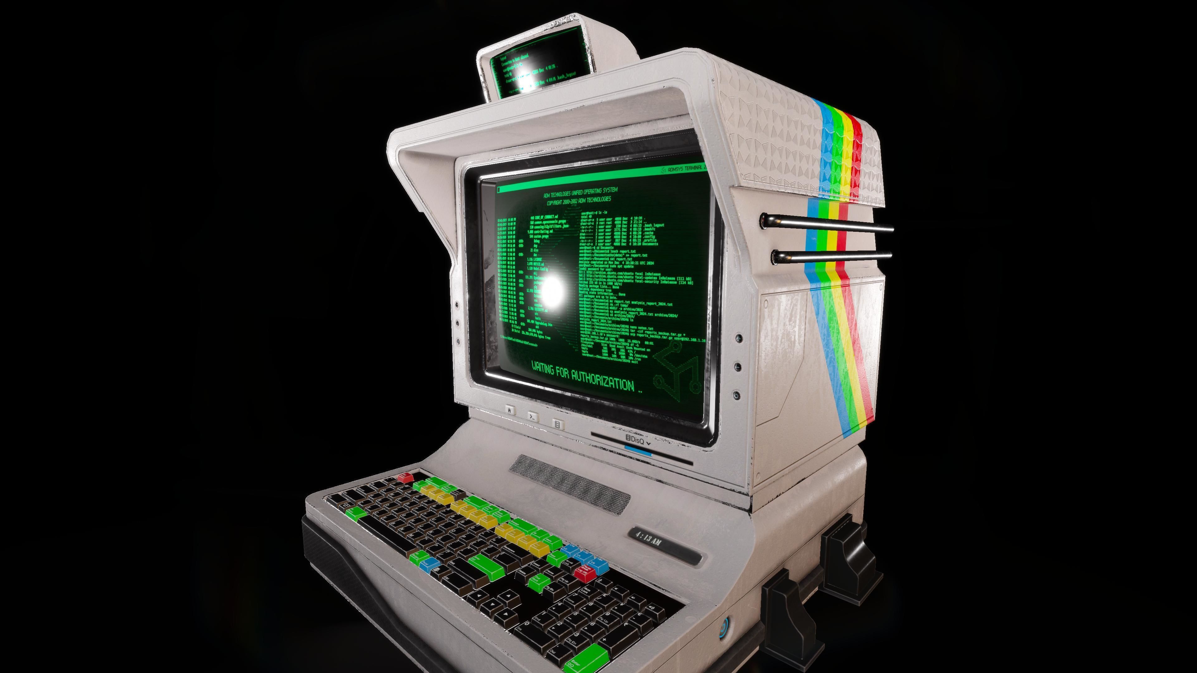 Computer Terminal PBR Low-poly 3D model_11