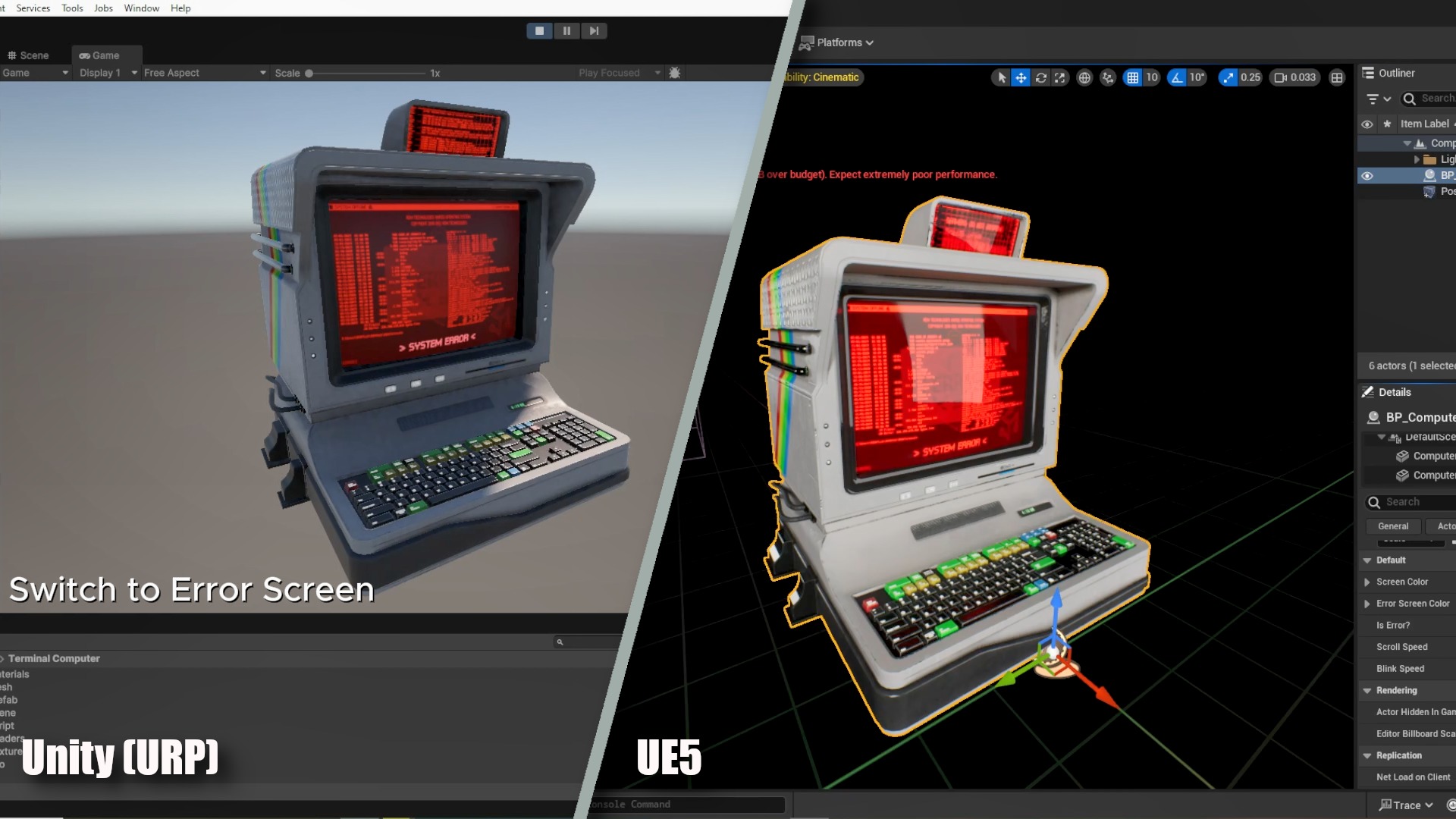Computer Terminal PBR Low-poly 3D model_15