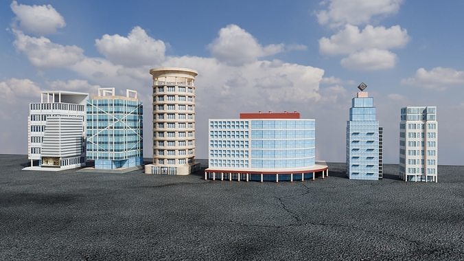 Modern Buildings Volume 2 Low-poly 3D model